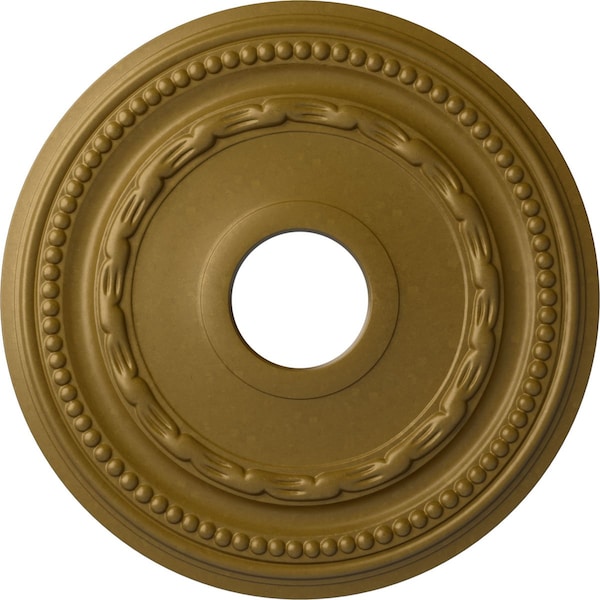 Ekena Millwork Federal Ceiling Medallion (Fits Canopies up to 8 1/2"), Hnd-Painted Gold, 15 3/8"OD x 3 5/8"ID x 1"P CM15FEGLS - main